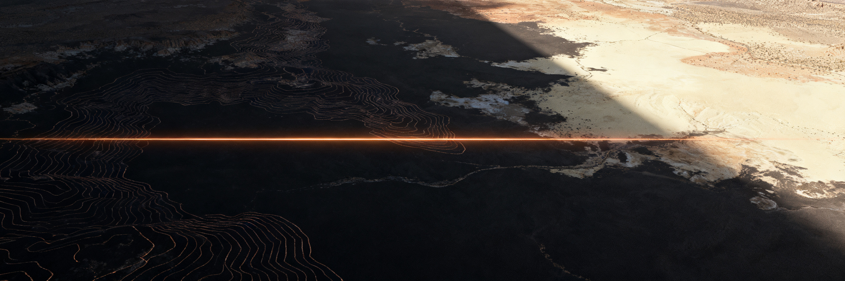 A signal sweep across desert terrain contours